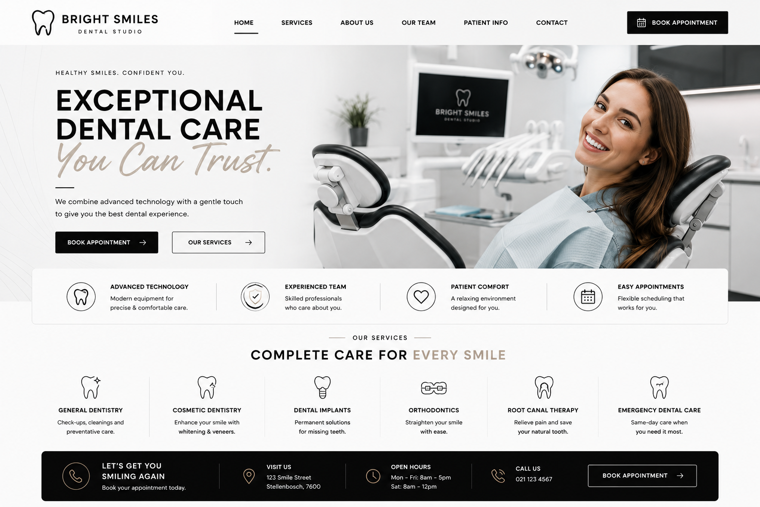 Bright Smiles Dental Studio website preview