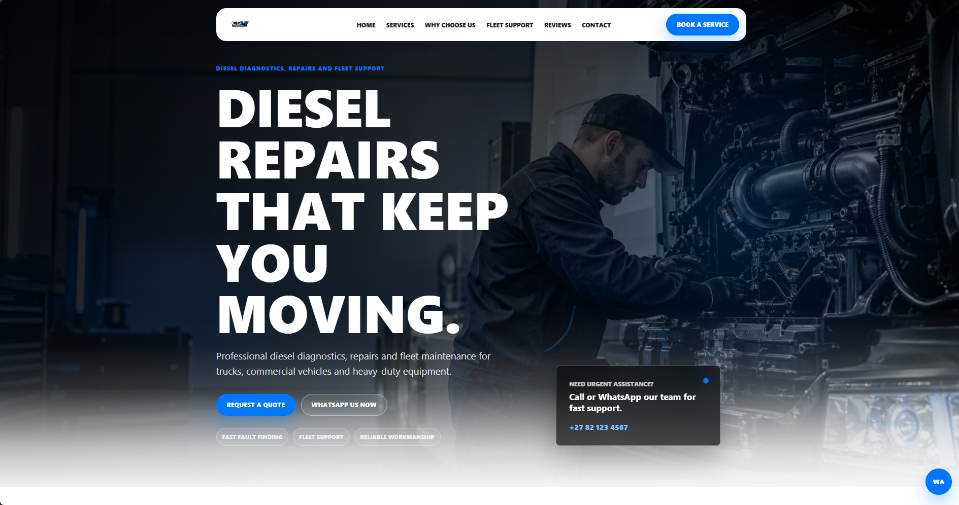 Chriswell Diesel website preview