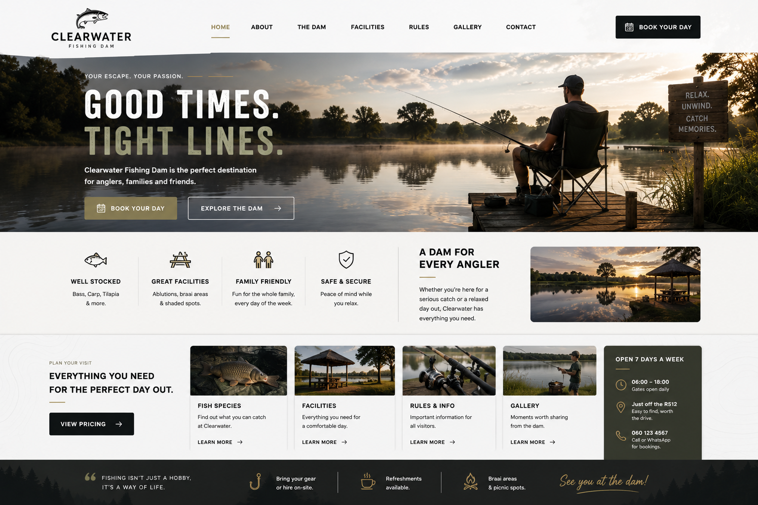 Clearwater Private Dam website preview