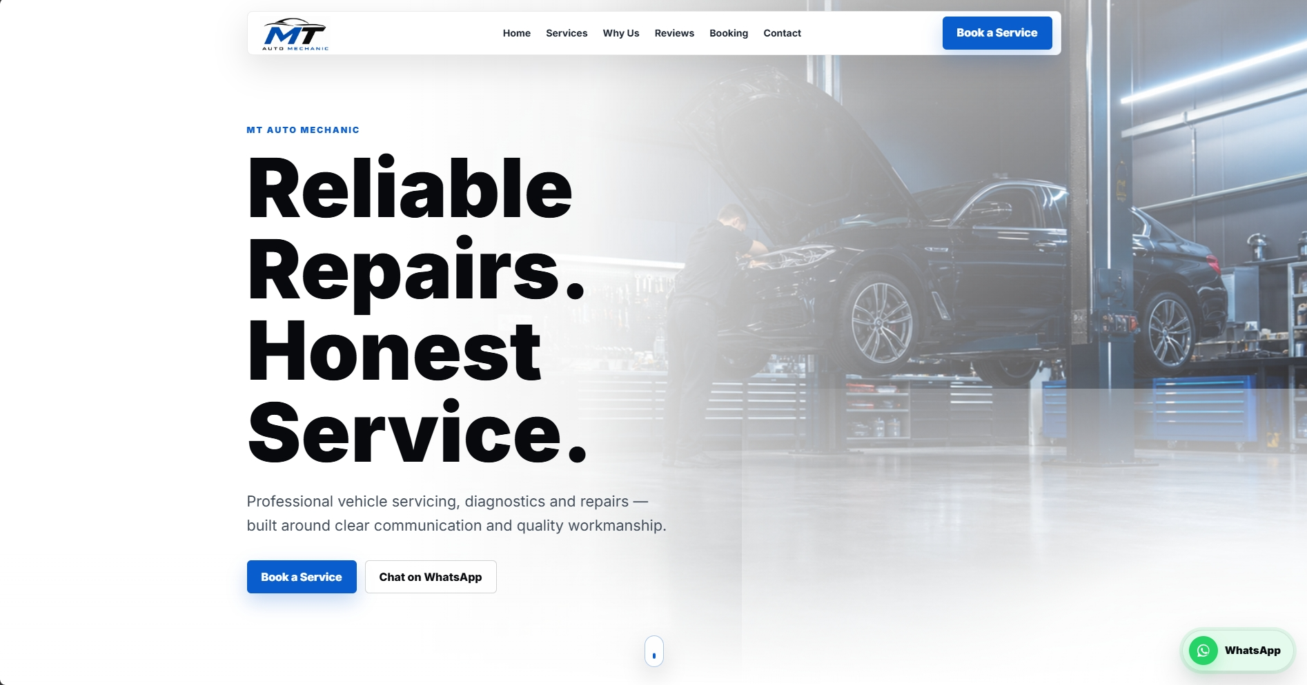 MT Auto Mechanic website preview