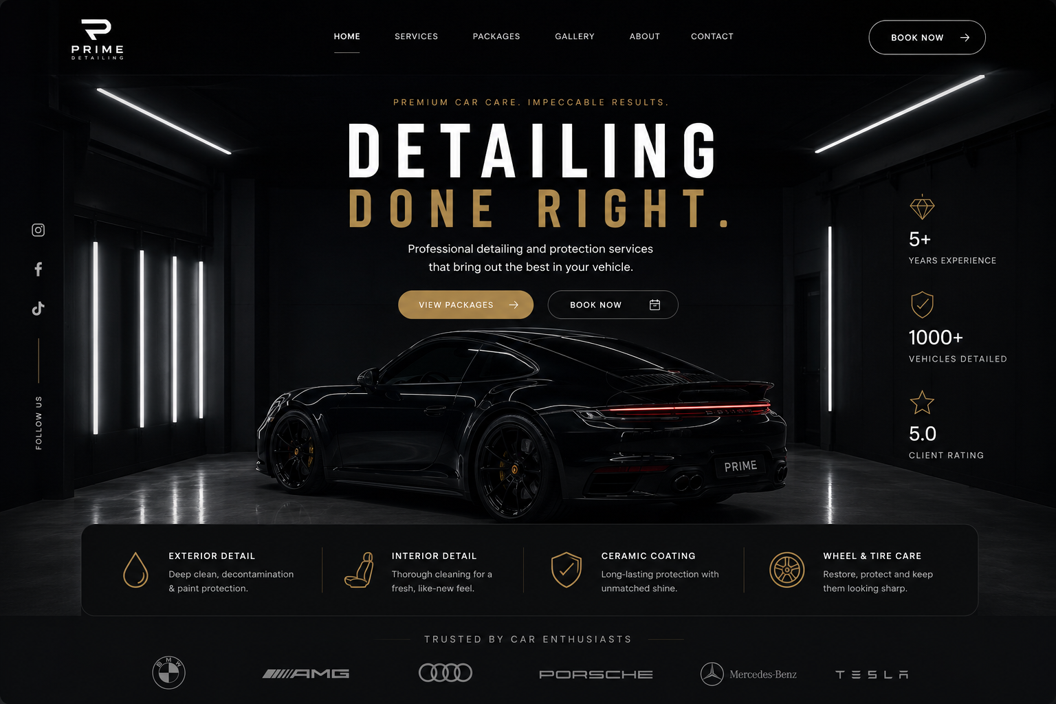 Prime Detailing website preview