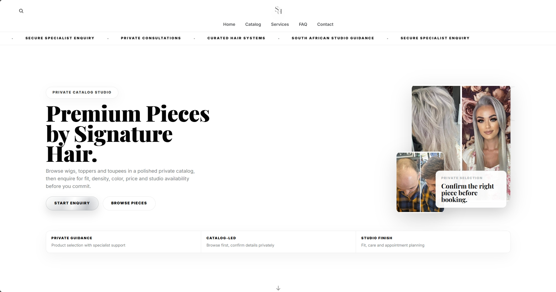 Signature Hair website preview